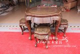 红木桌子鸡翅木餐桌餐台欧式圆桌椅组合饭桌实木茶台休闲桌茶艺桌