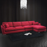 现代简约 羽绒沙发 可拆洗布艺沙发贵妃组合小户型客厅家具 北欧