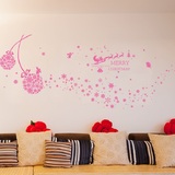 粉色雪花蒲公英墙贴客厅沙发电视背景墙贴纸卧室温馨浪漫床头贴画