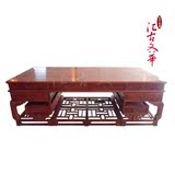 中式仿古实木家具非洲黄花梨2.6米大班台 红木书桌 办公台写字台