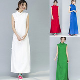 中式立领女装夏季新款高档原创复古修身显瘦旗袍连衣裙长裙超仙