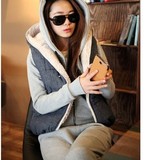 韩版休闲套装女款修身棉加厚加绒大码卫衣运动服套装2015冬装新款