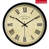 客厅卧室钟表欧式挂钟 经典古典罗马数字 超静音圆形时钟挂表