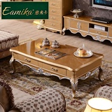 意米卡 小户型客厅家具欧式茶几长方形白色雕花法式田园茶几E809