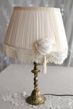 韩国代购 简约精致复古铜质蕾丝铜台灯 结婚房卧室可调暖光床头灯