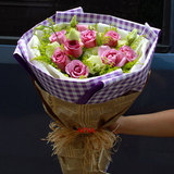 艾亚11朵紫玫瑰洋桔梗时送女友鲜花杭州花店上海鲜花同城速递生日