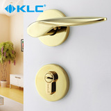 德国KLC 金色PVD分体门锁 室内房门锁 卧室锁具 纯铜锁芯 爱德华