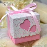 欧式Hearts心心相印喜糖盒 粉色/紫色个性结婚糖果包装