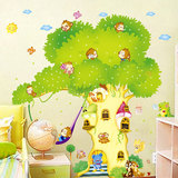 包邮 树屋墙贴儿童卡通贴纸贴画卧室房间幼儿园墙面装饰创意家装