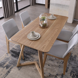 北欧简约宜家小户型日式原木色中式深胡桃餐厅实木家具餐桌椅组合