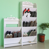 欧式斜窄鞋架白色雕花多层防尘组合门口简易小鞋柜超薄超窄 特价