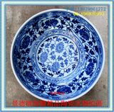 景德镇陶瓷器装饰碗 仿古青花手绘40厘米艺术大碗 菜盆工艺品摆件