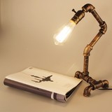 复古工业爱迪生灯泡书房酒吧咖啡厅个性创意铁艺水管台灯具