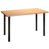 尼德 简易台式桌 书桌餐桌办公桌子家用AC1DB-E1(120*60)白面黑腿