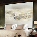 新中式壁画简约挂画客厅卧室大尺寸巨幅装饰画赵无极水墨抽象画