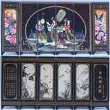 装饰品 工艺品 商务 会议 中国特色小礼品摆件六扇漆器仿古小屏风