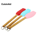 CuisinAid 34cm专业樱桃木柄硅胶刮刀 完美贴合容器耐温刮刀3色选