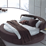 布艺圆床双人床软床圆形床北欧大户型现代简约布床公 欧式软体床