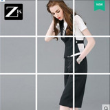 ZK阔腿裤装套装女装2016夏新款两件套OL气质时尚显瘦职业装潮名媛