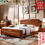 新中式实木床1 8米1 5米1.8m橡木大床储物高箱床双人婚床宜家