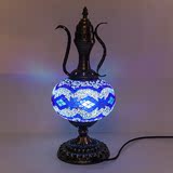 土耳其酒壶马赛克台灯地中海风格铁艺装饰台灯手工艺品礼品灯具