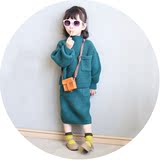 1-2-3岁2016秋装韩版女宝宝针织套装精品毛衣+包臀裙女婴儿两件套