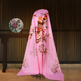 上海老字号民光家纺100%全棉全线中式超厚床单促销  蓝绿红桔粉色