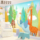 西诺大型壁画墙纸 卧室床头儿童房幼儿园背景墙卡通壁纸 动物之森