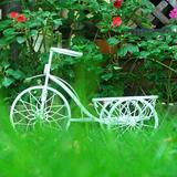 铁艺家居摆件自行车花篮花盆托礼物工艺品花园装饰白自行车外贸