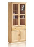 特价原木环保松木实木书柜，书橱，书架，带玻璃2斗/
