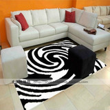 欧式现代经典黑白地毯 客厅沙发茶几地毯卧室床边毯 可定做