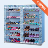 简易组装牛津布鞋柜大容量双排钢架组合鞋架多功能防尘收纳柜特价