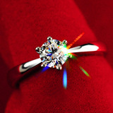 经典热卖结婚1克拉钻戒 Pt950铂金戒指女 完美周大福钻石正品六爪