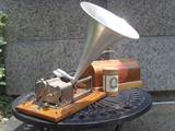 法国公鸡牌 第一代老式留声机滚筒式 腊桶式唱片机西洋古董19世纪