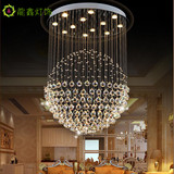 简约现代水晶吊灯餐厅灯圆形客厅吊灯卧室创意个性走廊楼梯饭厅灯