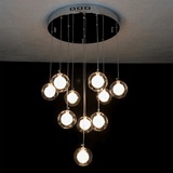 现代简约餐厅咖啡厅灯LED创意玻璃球泡泡球中球吊灯楼梯吧台灯具