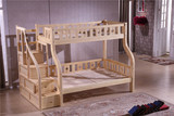 全实木儿童床松木高低床子母床原木双层床上下床铺梯柜