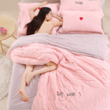 【天天特价】韩版亲肤柔软水洗棉床单被套泡泡纱四件套床上用品