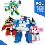 韩国珀利警车变形玩具套装poli伯利机器人波利变形车3岁玩具包邮