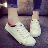 新款低帮帆布鞋女系带学生运动板鞋韩版女式休闲鞋平底小白鞋布鞋