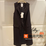 lily女装2016新款春专柜正品代购马甲风衣外套中长款116130C0201