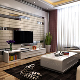 茶几套装组合 家具客厅现代简约伸缩烤漆电视柜 白色地柜客厅