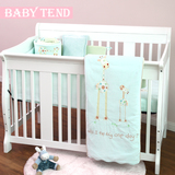 婴儿床上用品7套件 欧式婴童床品 加大高床围 含被子枕头床围包邮