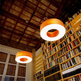 北欧宜家现代设计师个性木质原木色卧室床头时尚温馨圆形餐厅吊灯