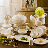 景德镇骨瓷餐具套装60头陶瓷器碗碟套装碗盘韩式家用礼品碗餐具