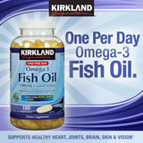 美国直递Kirkland Omega-3 Fishoil高浓度深海鱼油180粒 2瓶包邮