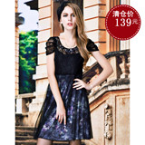 永恒颜色专柜正品品牌女装秋季新款蕾丝修身显瘦气质连衣裙E35337