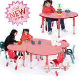 育才拼拾圆桌组合桌 幼儿园豪华桌 新款课桌椅批发 小板凳子