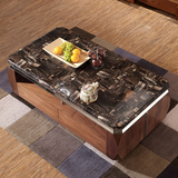欧梵尼  客厅宜家创意桌子整装原木圆形方形大理石简约现代木茶几