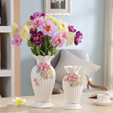 欧式白色陶瓷花瓶创意简约现代插花客厅餐桌干花结婚家居装饰摆件